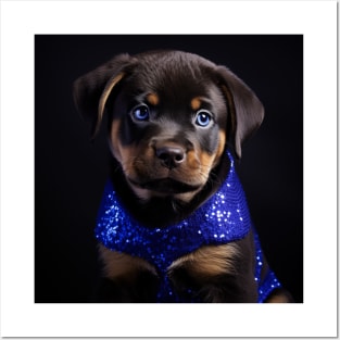 Rottweiler Puppy Portrait Posters and Art